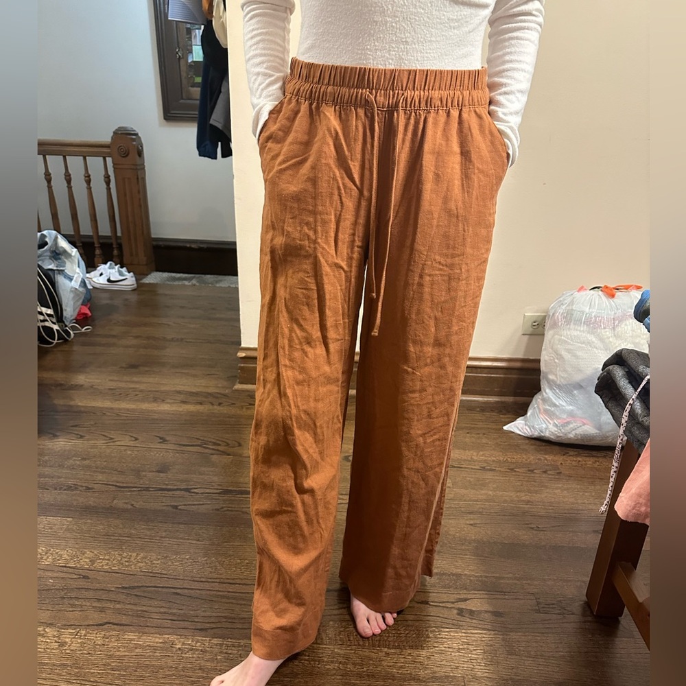 A new day women’s size S linen clay colored pant with draw string